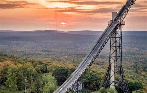Copper peak michigan - Copper Peak is the largest artificial ski jump in the world, and the largest ski jump in North America. The 35 degree, 469 foot, cantilevered inrun was constructed using 300 tons of COR-TEN steel in 1969 at a cost of just over $1 million. 